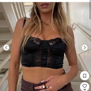 Princess Polly Black Lace Bustier Top
